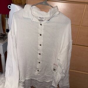 Jolie & Joy Textured White Blouse